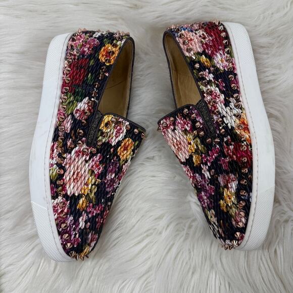 EUC • Christian‎ Louboutin PIK BOAT Quilted Floral Tissu Spike Sneaker Size: 37 - Picture 5 of 11